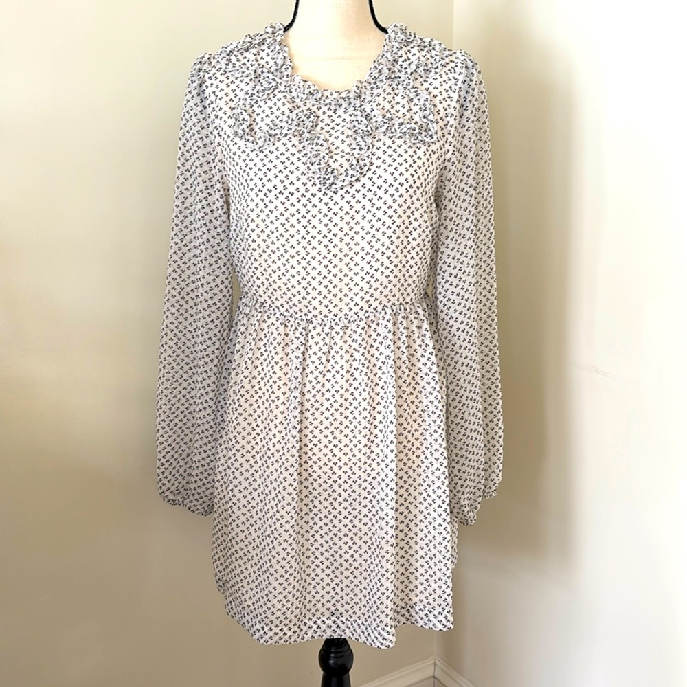 Free People Black & White Chiffon Dress Fully Lined Size 4